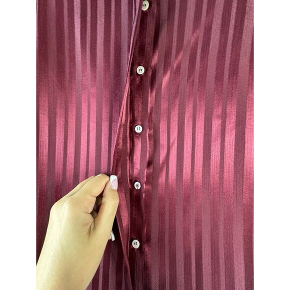 Vintage Evan Picone‎ Burgundy Blouse Top Shirt Size 6 Cottage Eighties Striped - Picture 6 of 6